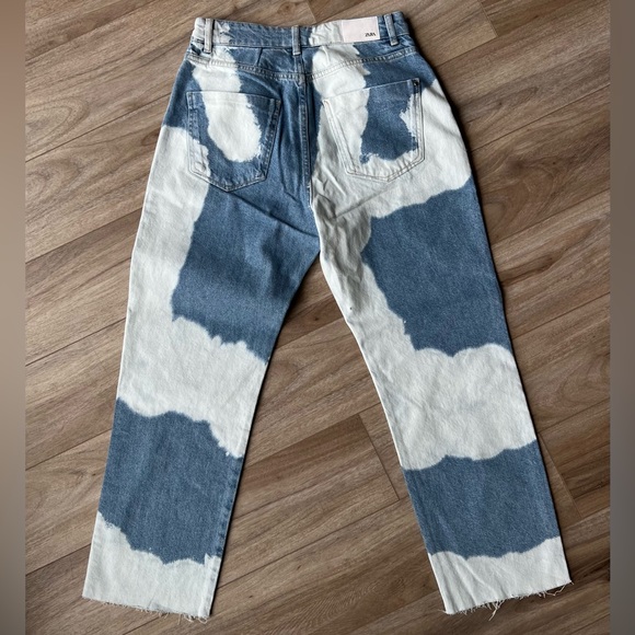 Zara high rise straight tie dye jeans - Picture 7 of 8